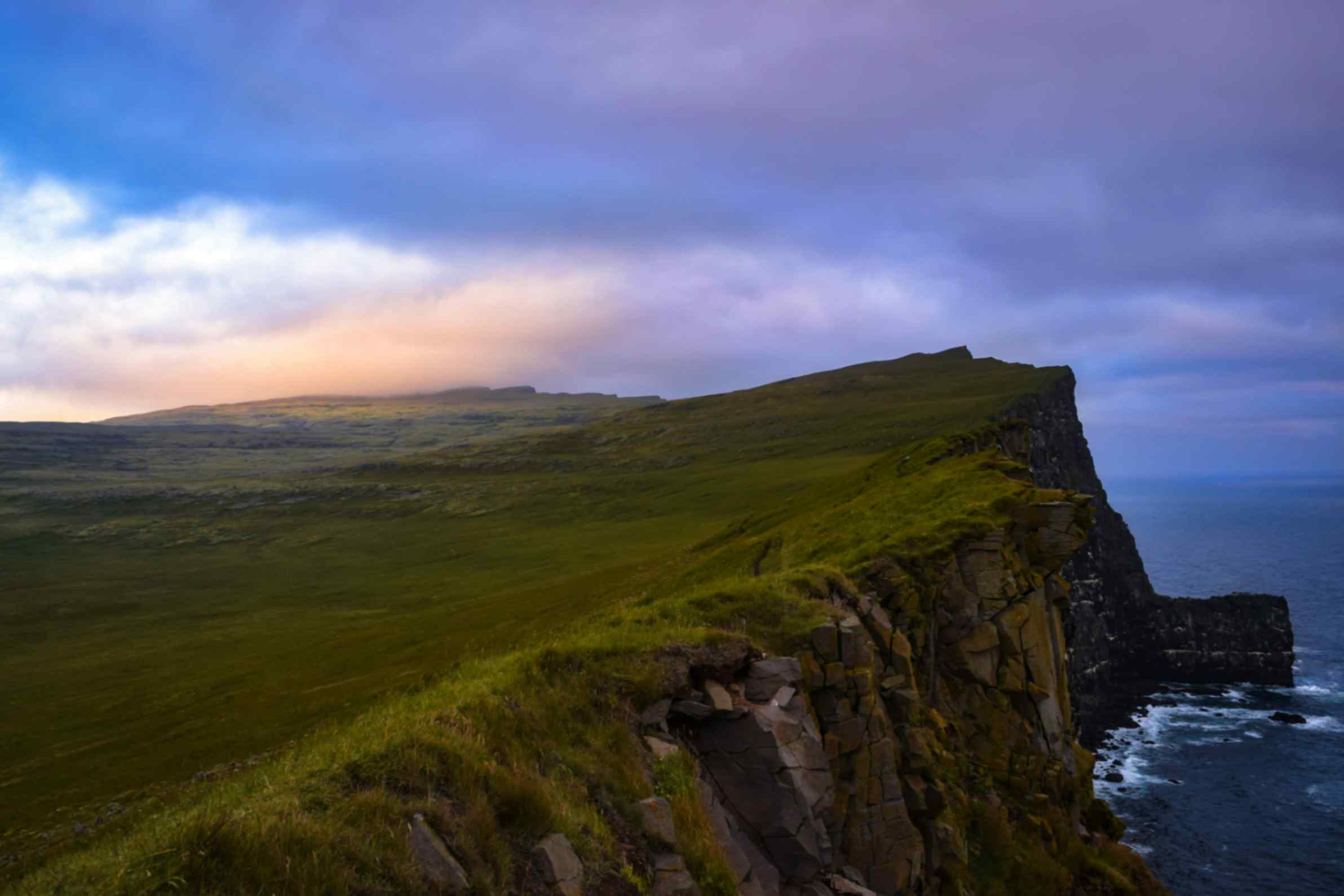 Látrabjarg cliffs in the Westfjords of Iceland, one of Europe's largest bird cliffs and a major puffin colony Látrabjarg cliffs in the Westfjords of Iceland, one of Europe's largest bird cliffs and a major puffin colony