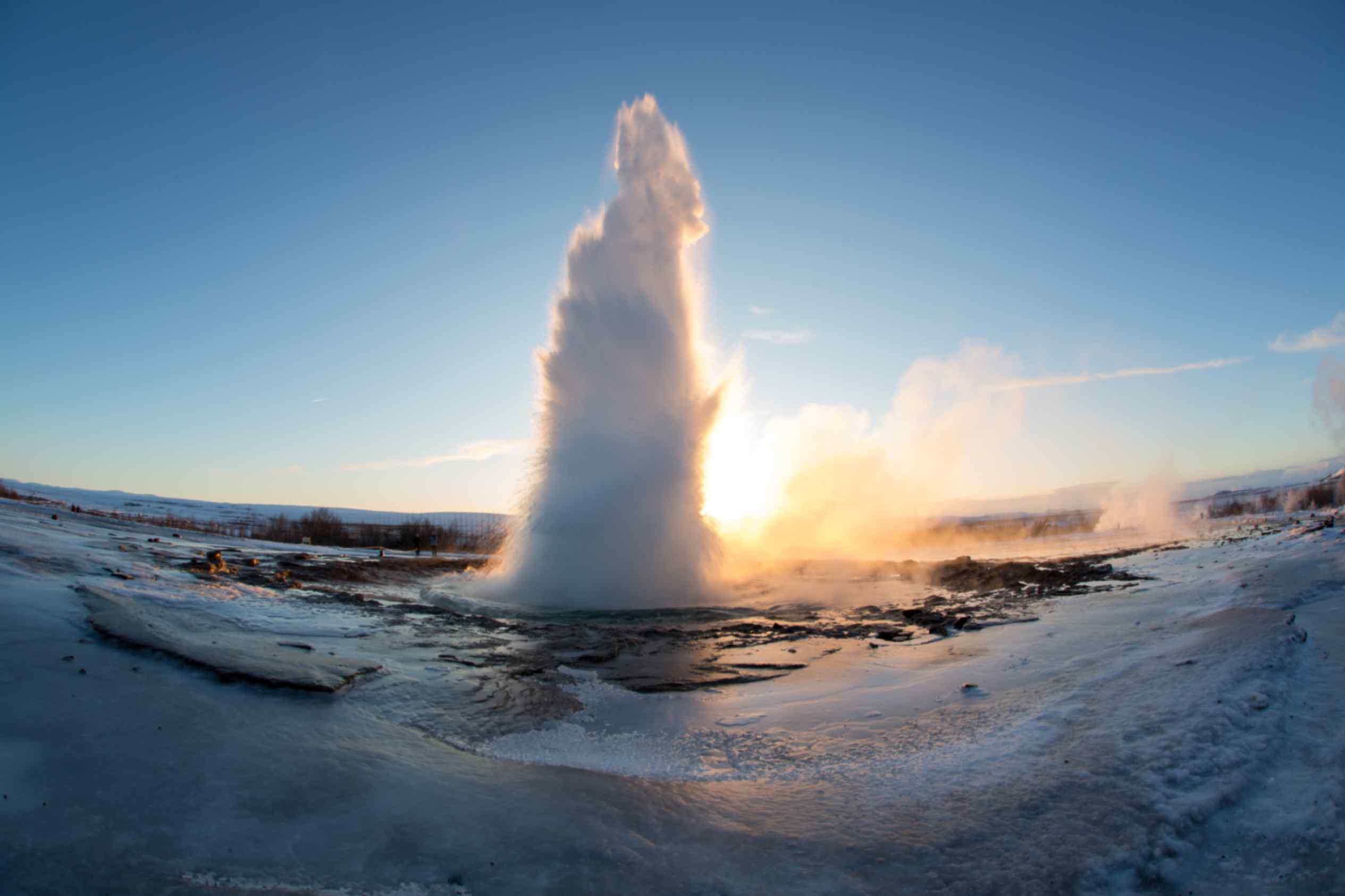 Geysir (strokkur) erupting in Golden Cirlce Iceland